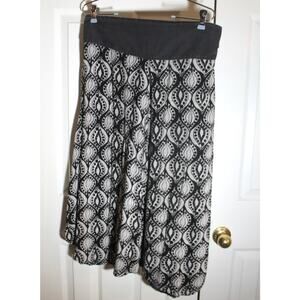 Sacred Threads Black & White Print Wide Leg Crop Pants sz M